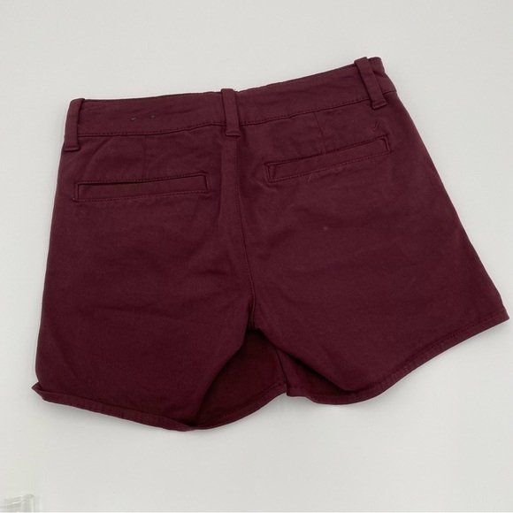 American Eagle Outfitters AEO Twill Super Stretch Red‎ Midi Summer Shorts Size 4 - Picture 2 of 5